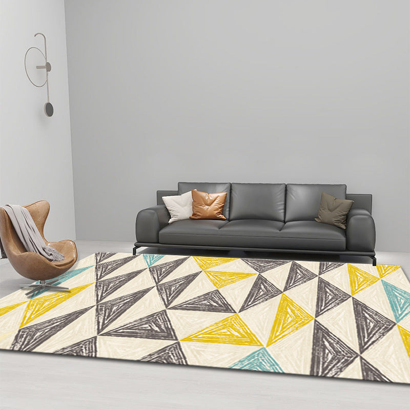 Minimalist Graphic Pattern Rug Polyester Carpet Stain Resistant Indoor Carpet for Home Decoration