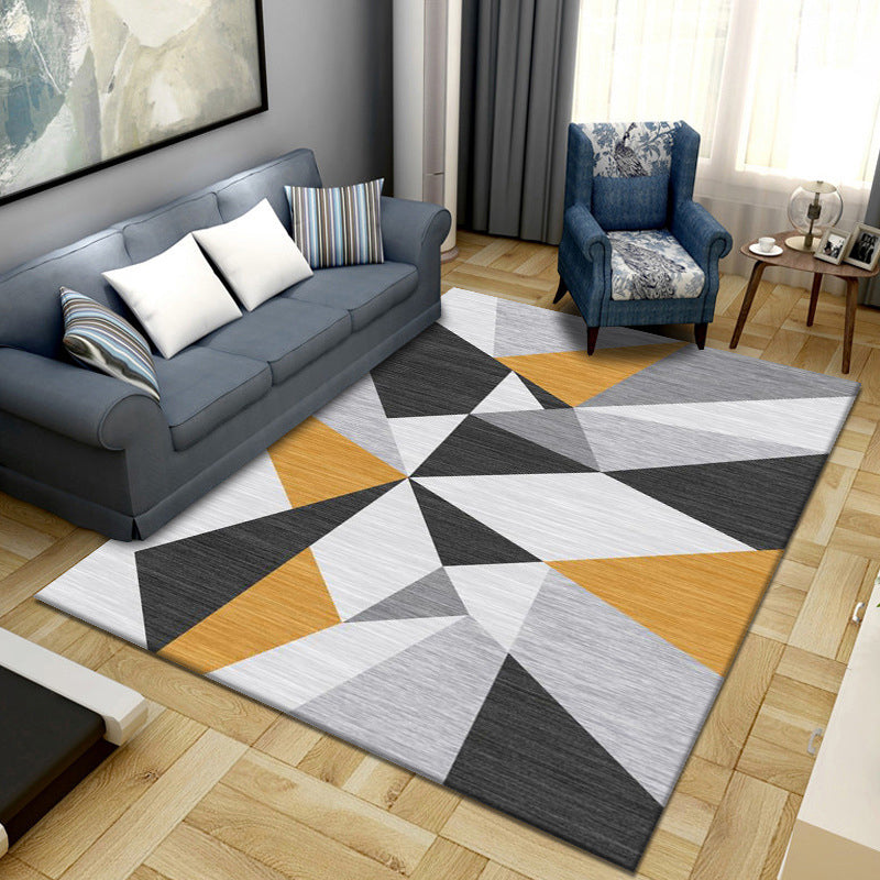 Leisure Geometric Rug Washable Simplicity Rug Stain Resistant Polyester Carpet for Home Decor