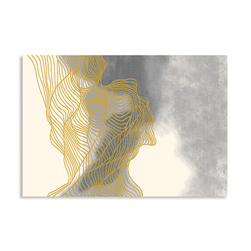 Blue Abstract Pattern Area Carpet Modern Polyester Area Rug Stain Resistant Rug for Living Room