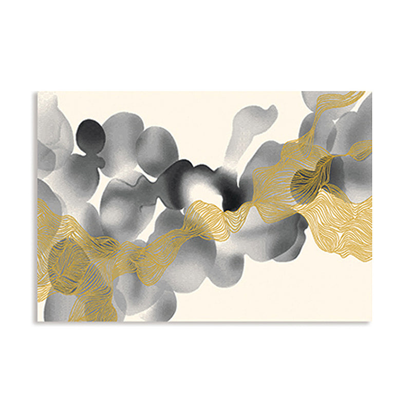 Blue Abstract Pattern Area Carpet Modern Polyester Area Rug Stain Resistant Rug for Living Room