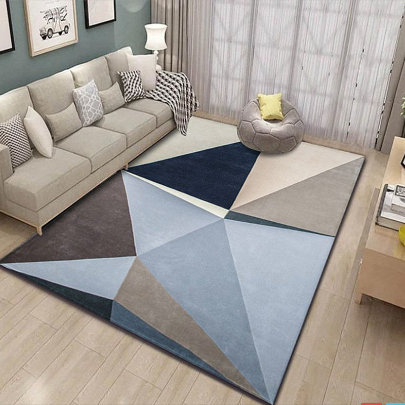 Yellow Geometric Rug Polyester Modern Rug Washable Indoor Rug for Home Decor
