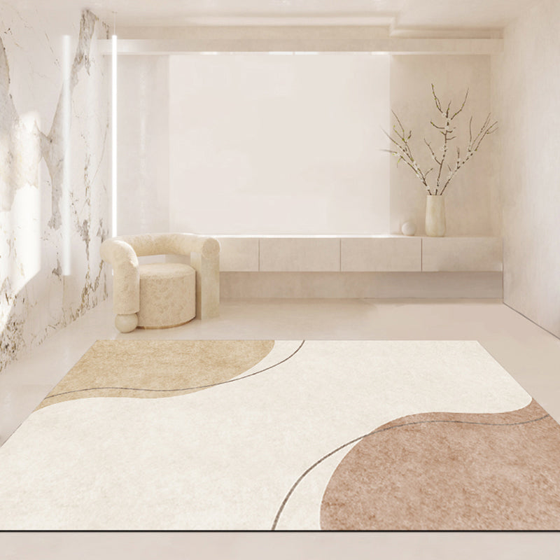 Fancy Contemporary Rug Color Block Rug Non-Slip Backing Rug for Home Decor