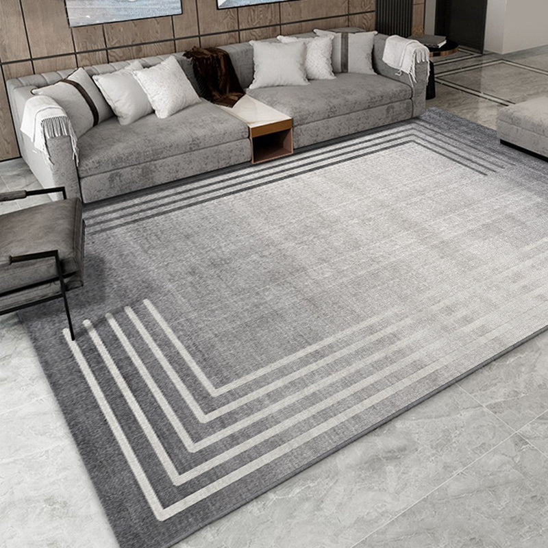Stylish Modern Area Carpet Geometric Pattern Polyester Area Rug Anti-Slip Washable Rug for Bedroom
