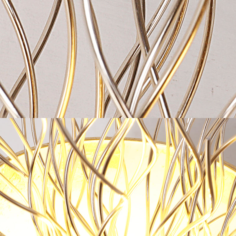 Gold Torch Wall Sconce Lighting 1 Light Modern Metallic Wall Lighting for Stairway