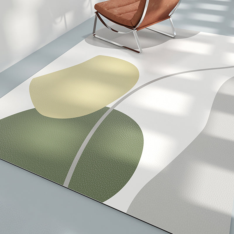 Simple Modern Rug Yellow Color Block Rug Non-Slip Backing Rug for Home Decor