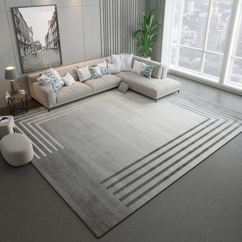 Modern Living Room Area Rug Geometric Pattern  Polyester Area Carpet Non-Slip Backing Rug