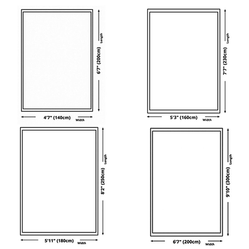 Modern Living Room Area Rug Geometric Pattern  Polyester Area Carpet Non-Slip Backing Rug