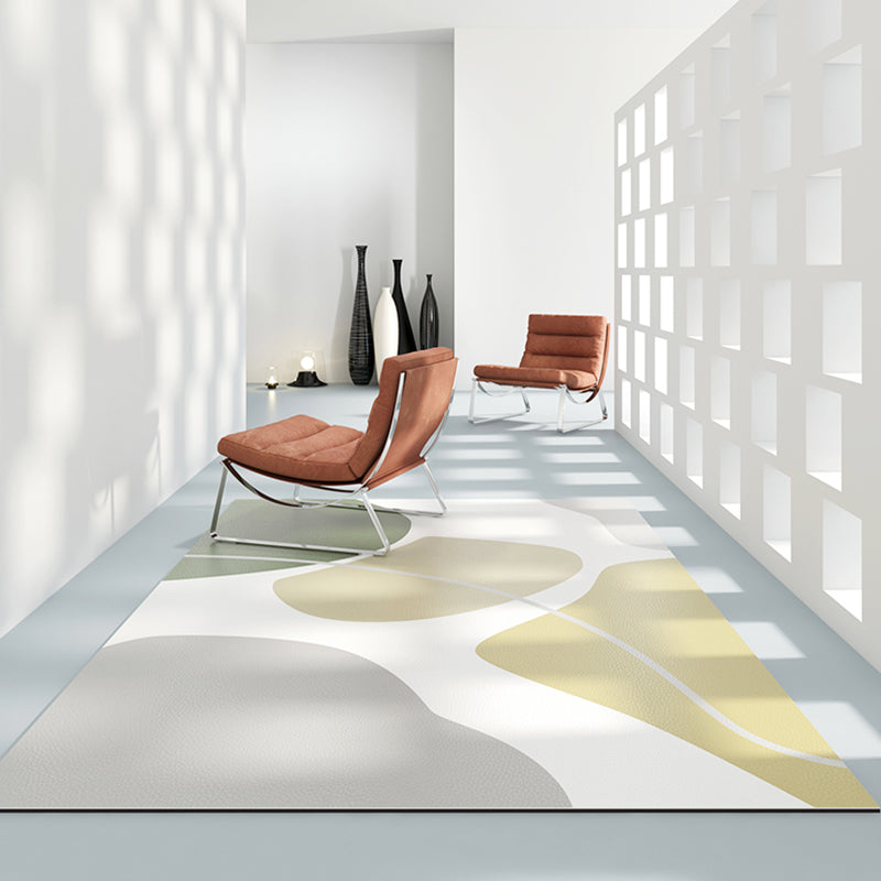 Grey Modern Carpet Polyester Color Block Carpet Washable Carpet for Living Room