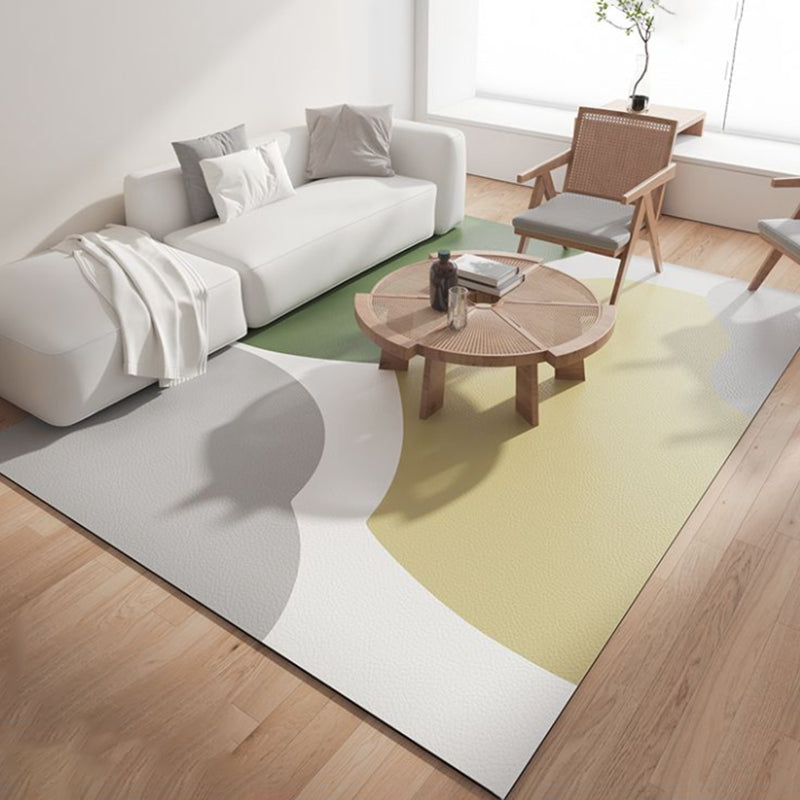 Grey Modern Carpet Polyester Color Block Carpet Washable Carpet for Living Room