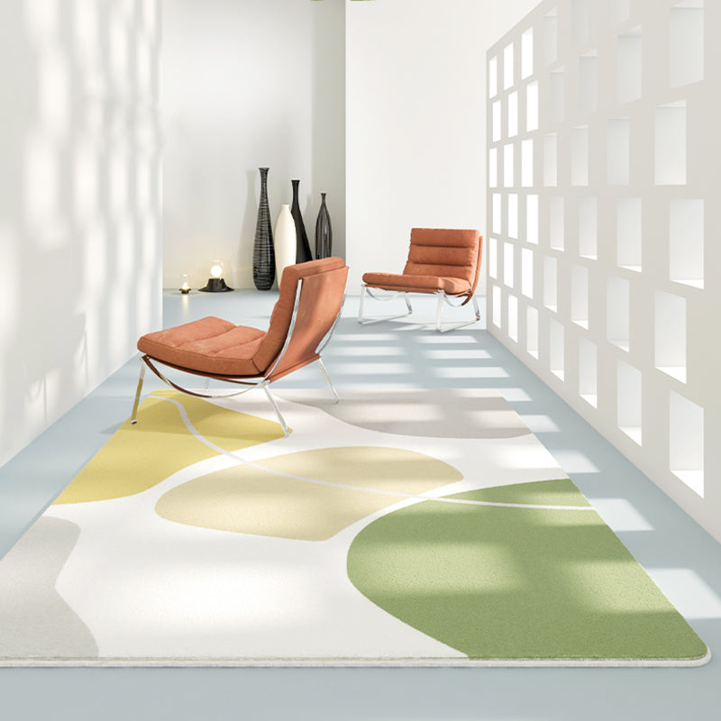 Grey Modern Carpet Polyester Color Block Carpet Washable Carpet for Living Room