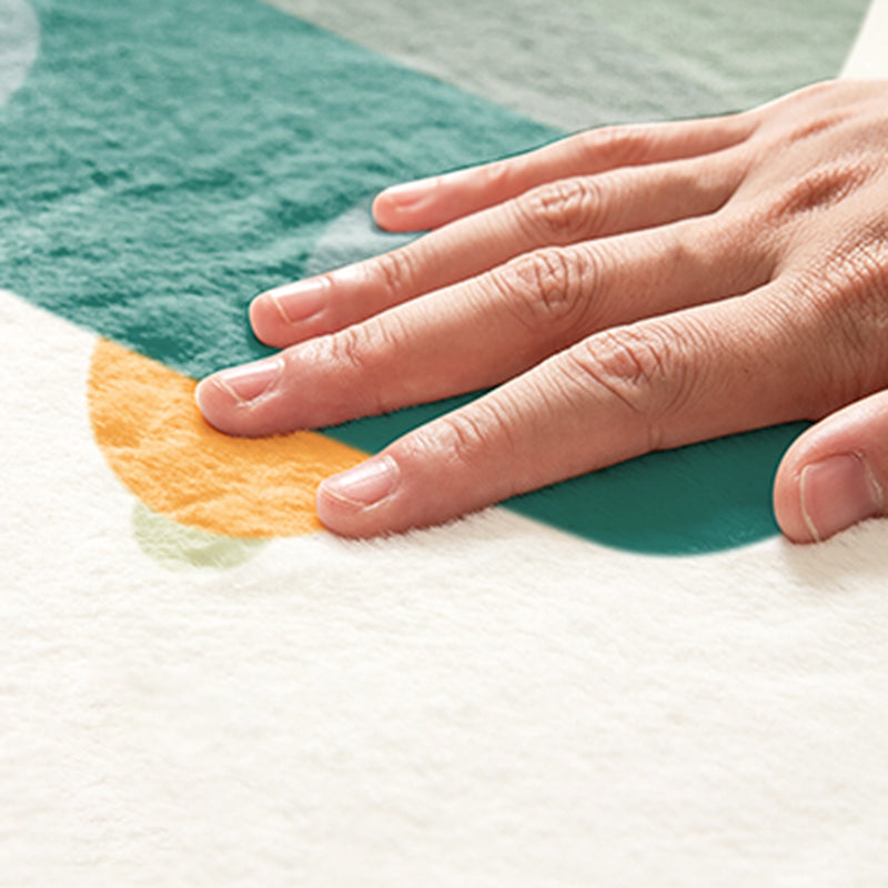 Grey Modern Carpet Polyester Color Block Carpet Washable Carpet for Living Room