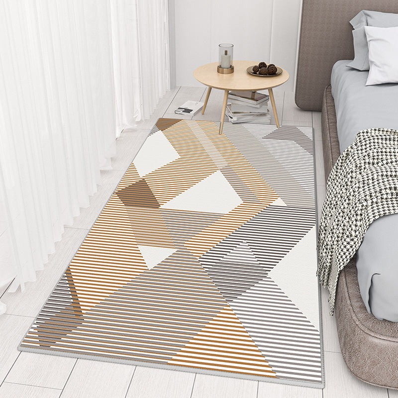 Dark Green Modern Carpet Polyester Graphic Carpet Stain Resistant for Home Decor