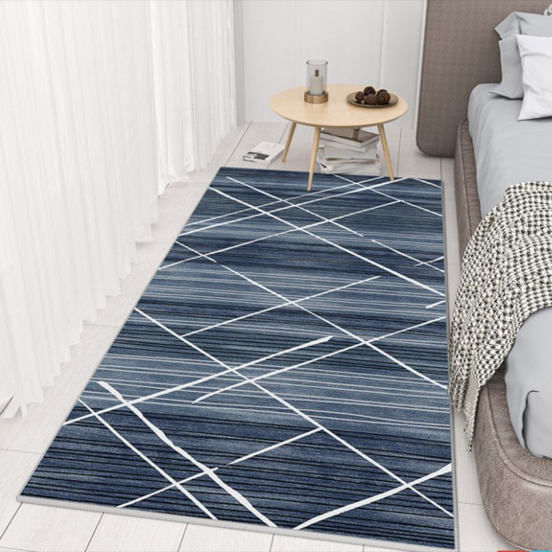 Grey Contemporary Rug Polyester Graphic Rug Non-Slip Backing Rug for Home Decor