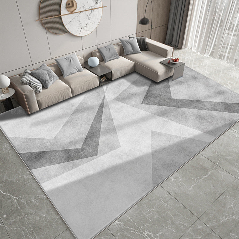 Orange Modern Carpet Polyester Line Carpet Non-Slip Backing Carpet for Living Room