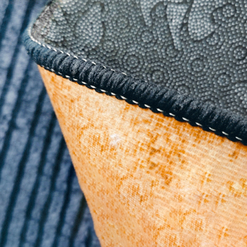 Orange Modern Carpet Polyester Line Carpet Non-Slip Backing Carpet for Living Room