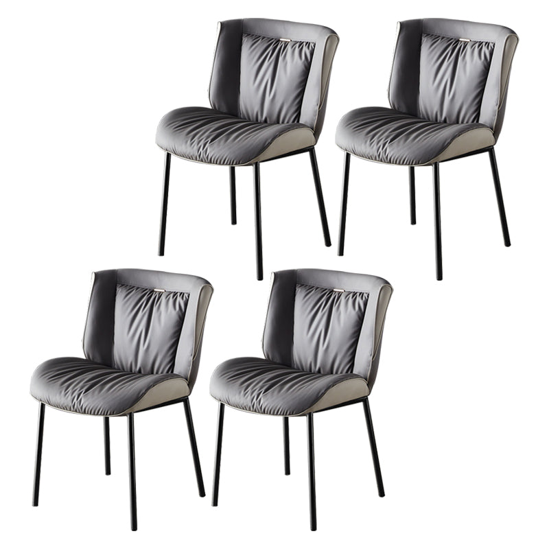 Home Scandinavian Side Chair Upholstered Wingback Metal Dining Room Chair
