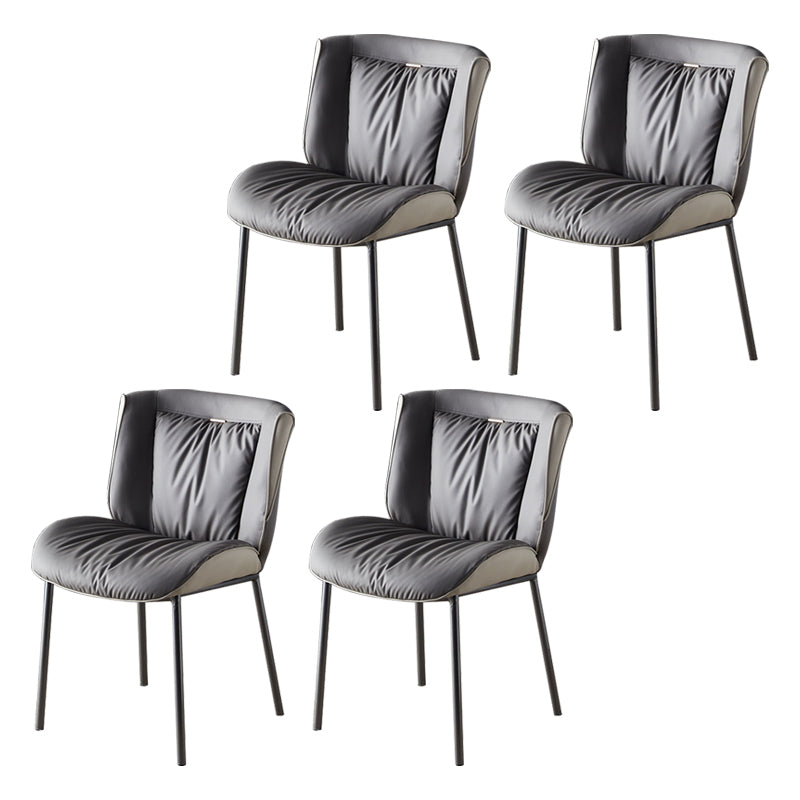 Home Scandinavian Side Chair Upholstered Wingback Metal Dining Room Chair