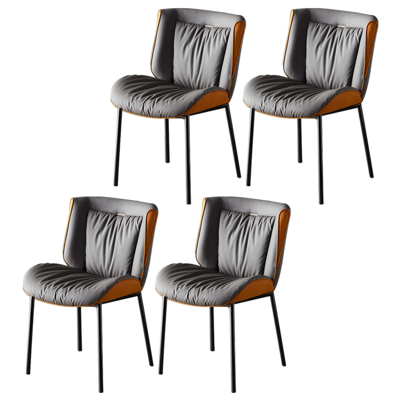 Home Scandinavian Side Chair Upholstered Wingback Metal Dining Room Chair