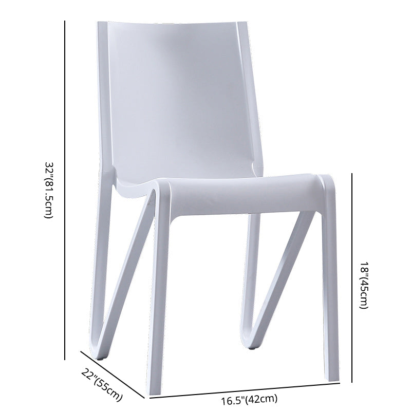 Chaise latéral de maison scandinave solide en plastique multicolore