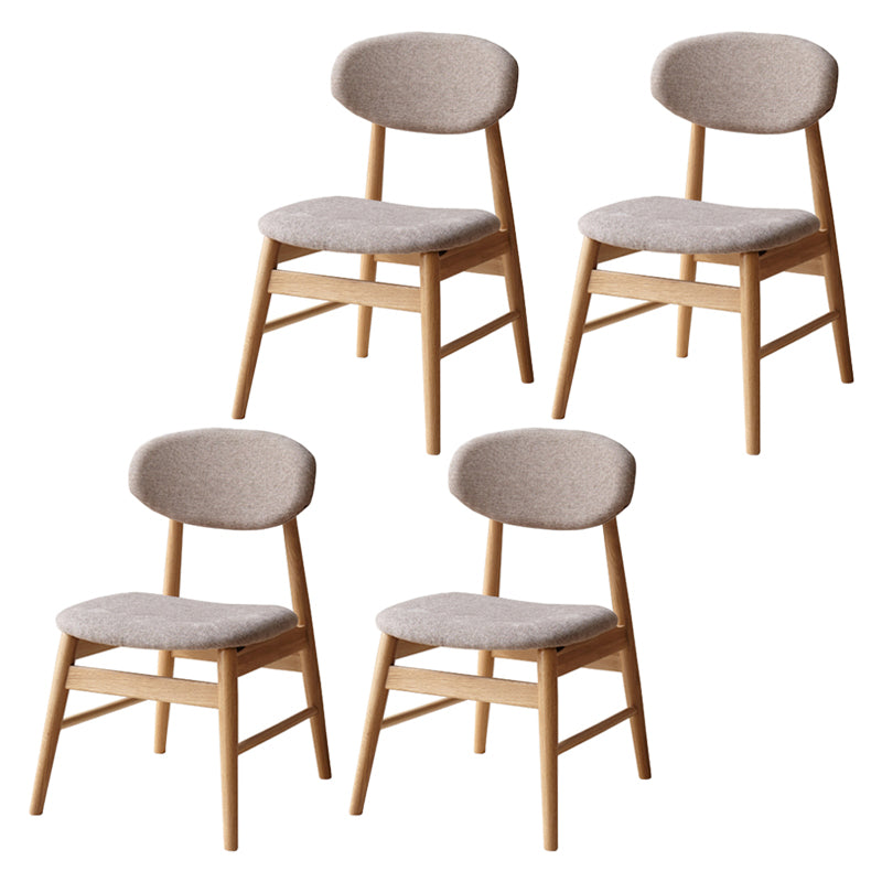 Nordic Wooden Dining Chair with 4 Legs 32"H Open Back Dining Side Chair for Restaurant