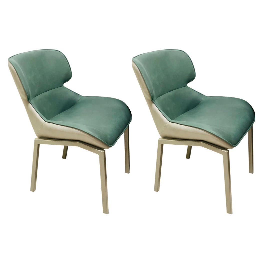 Ensemble de chaises en métal de Style Glam, chaises de salle à manger de cuisine à dossier solide