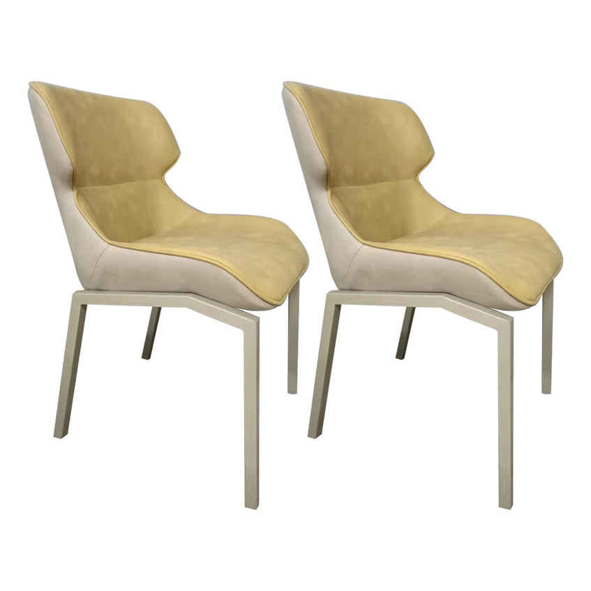 Glam Style Metal Chairs Set Solid Back Side Kitchen Dining Room Chairs
