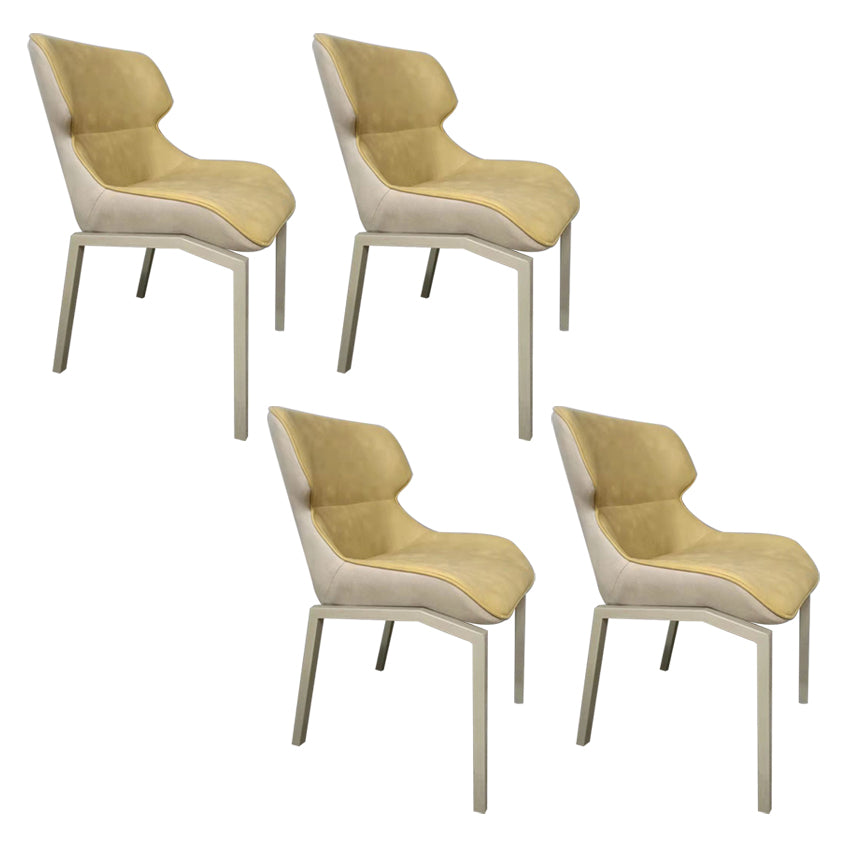 Glam Style Metal Chairs Set Solid Back Side Kitchen Dining Room Chairs