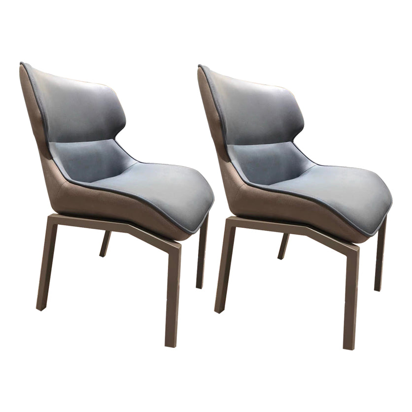 Glam Style Metal Chairs Set Solid Back Side Kitchen Dining Room Chairs
