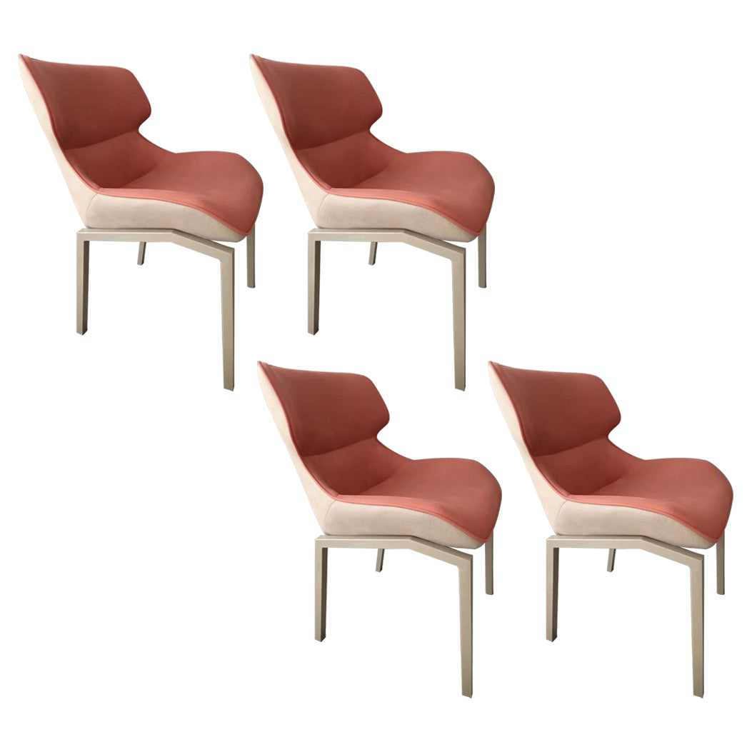 Glam Style Metal Chairs Set Solid Back Side Kitchen Dining Room Chairs