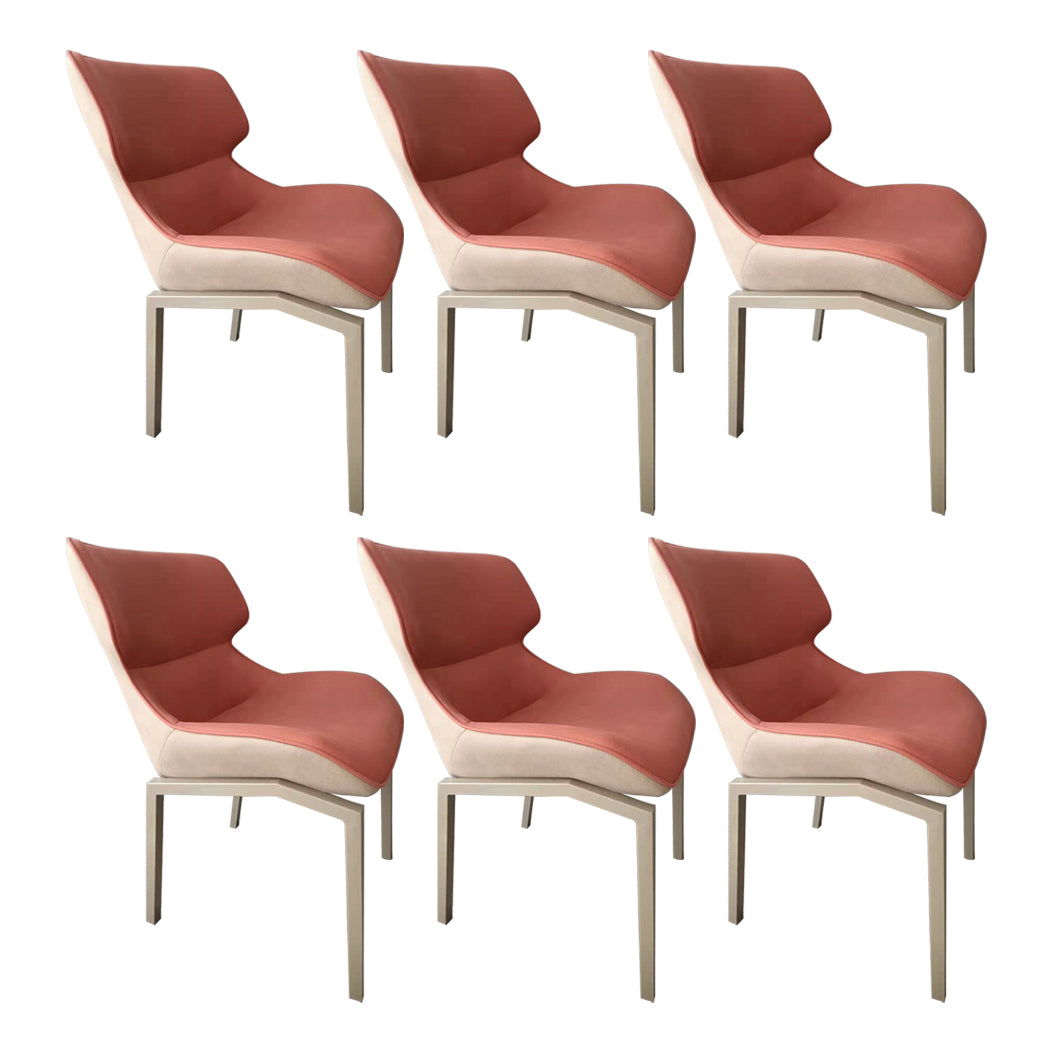 Glam Style Metal Chairs Set Solid Back Side Kitchen Dining Room Chairs