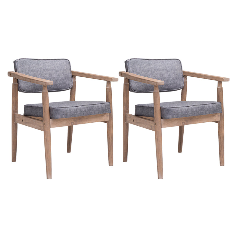 Country Style Dining Arm Chairs Open Back Leather Upholstered Armchair