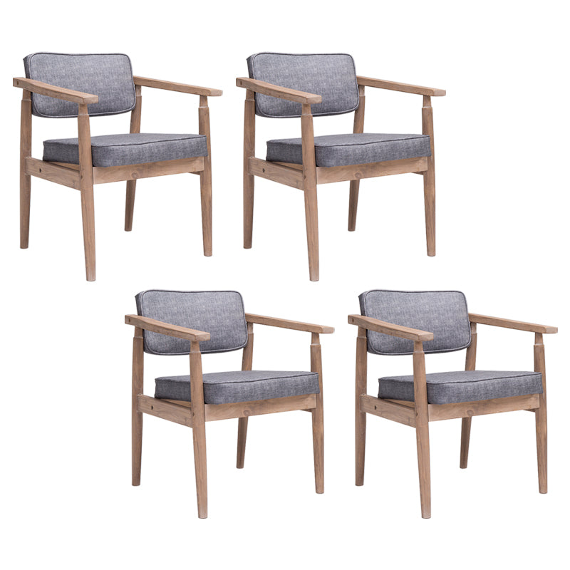 Country Style Dining Arm Chairs Open Back Leather Upholstered Armchair