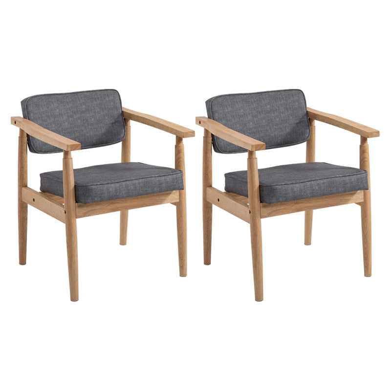 Country Style Dining Arm Chairs Open Back Leather Upholstered Armchair