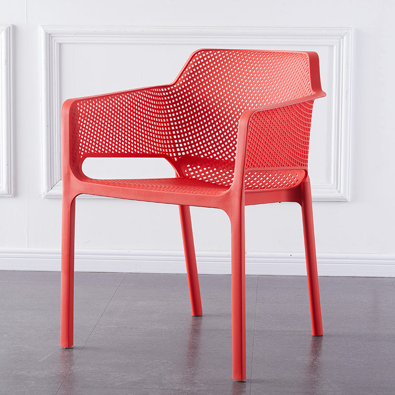 Chaises de bras empilables intérieures en plastique scandinave pour restauration en plastique pour la cuisine