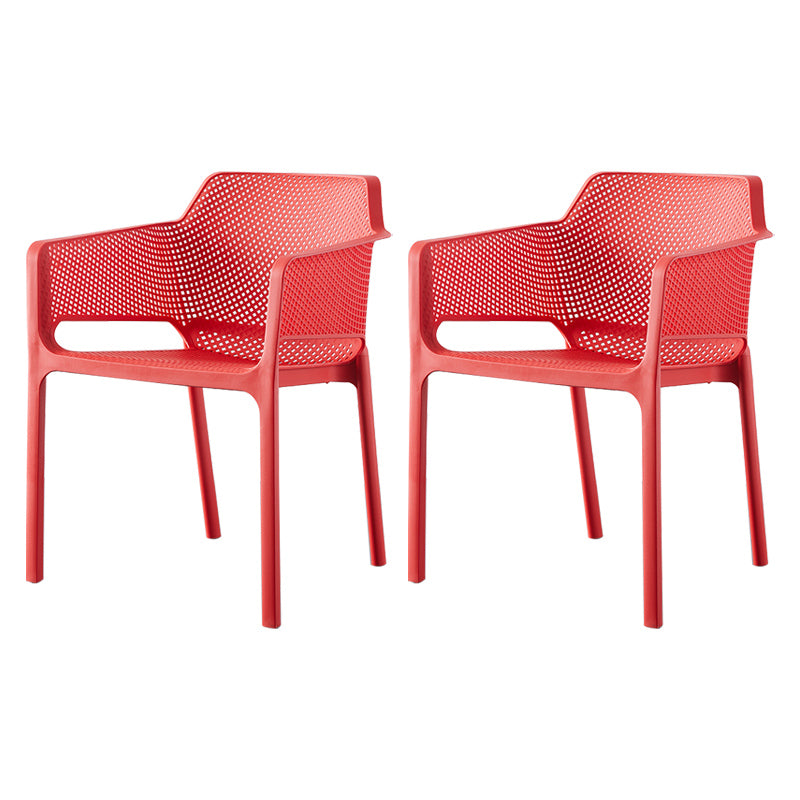 Chaises de bras empilables intérieures en plastique scandinave pour restauration en plastique pour la cuisine