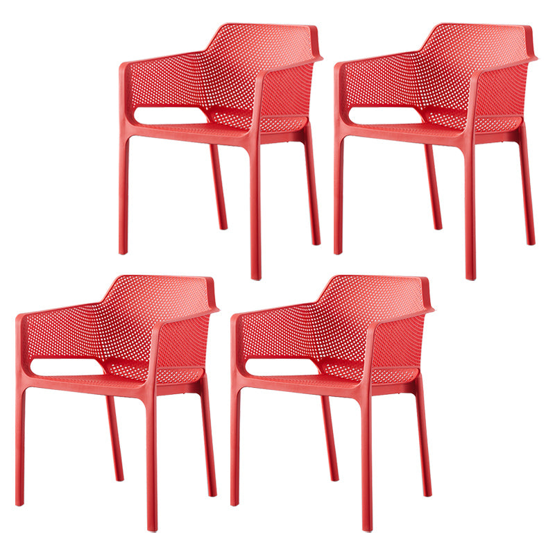 Chaises de bras empilables intérieures en plastique scandinave pour restauration en plastique pour la cuisine