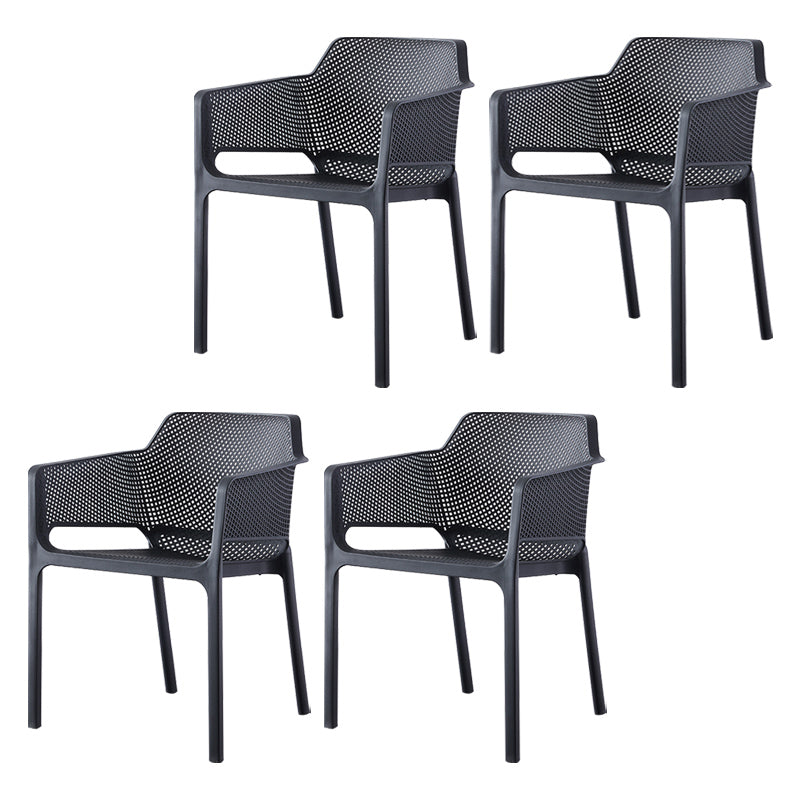 Chaises de bras empilables intérieures en plastique scandinave pour restauration en plastique pour la cuisine