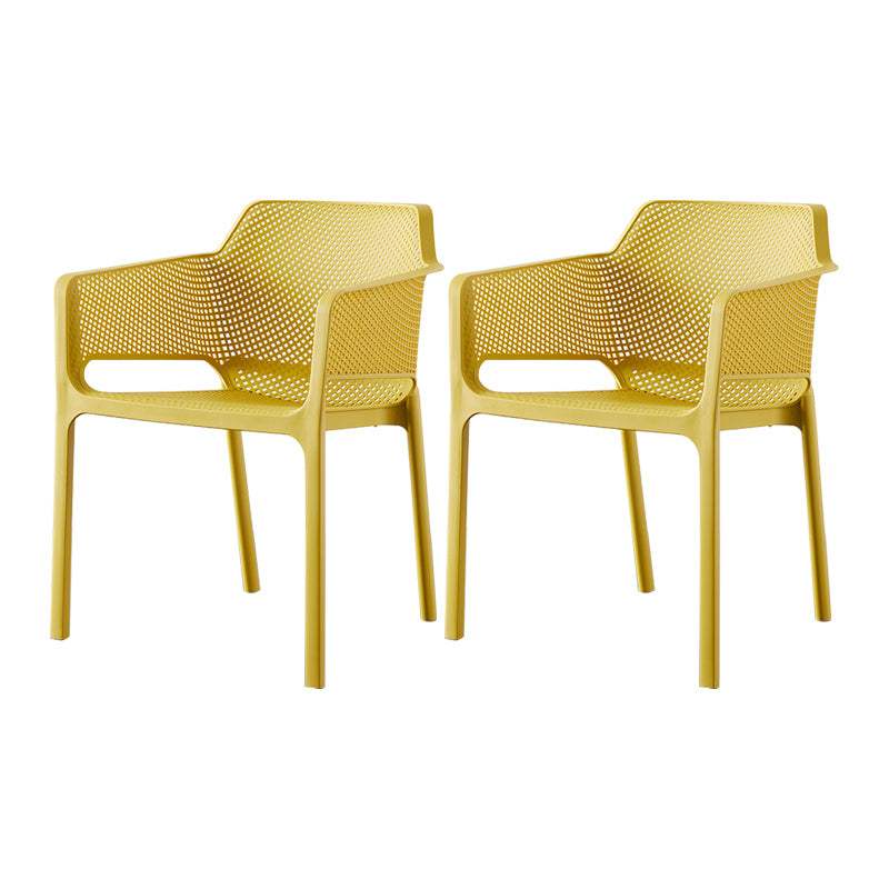 Chaises de bras empilables intérieures en plastique scandinave pour restauration en plastique pour la cuisine