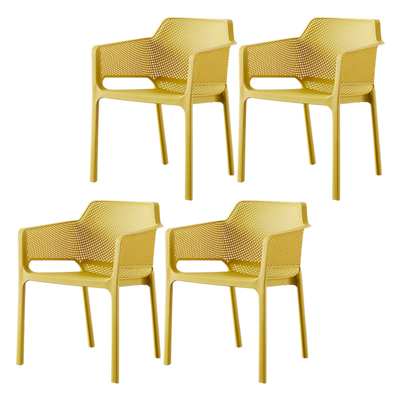 Chaises de bras empilables intérieures en plastique scandinave pour restauration en plastique pour la cuisine