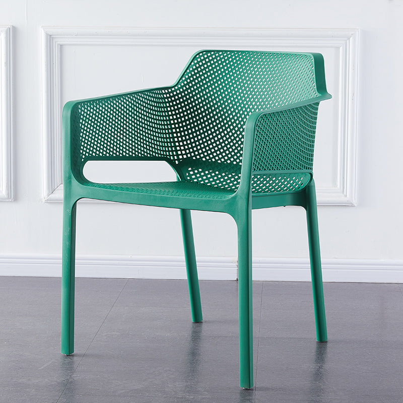 Chaises de bras empilables intérieures en plastique scandinave pour restauration en plastique pour la cuisine