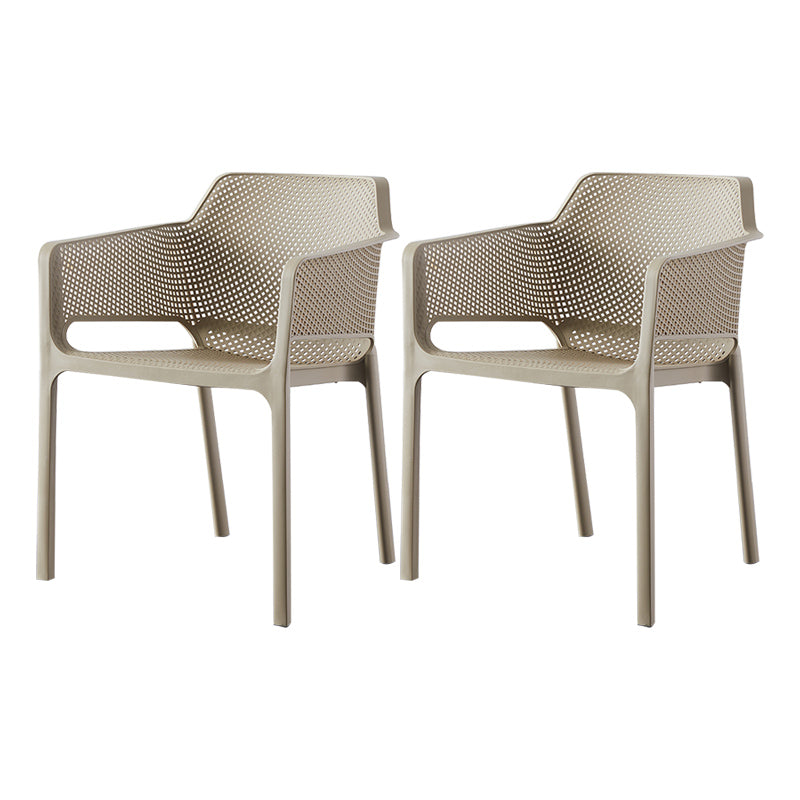 Chaises de bras empilables intérieures en plastique scandinave pour restauration en plastique pour la cuisine