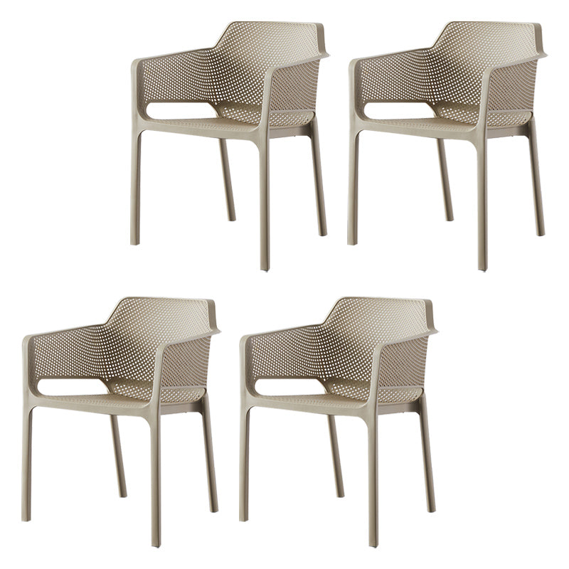 Chaises de bras empilables intérieures en plastique scandinave pour restauration en plastique pour la cuisine