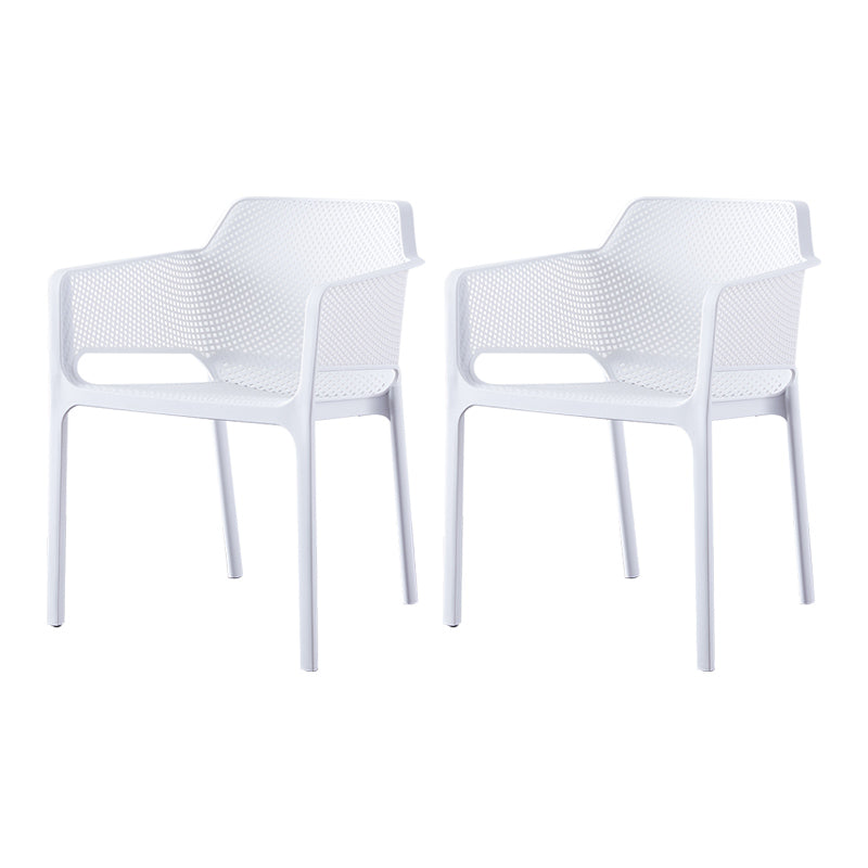 Chaises de bras empilables intérieures en plastique scandinave pour restauration en plastique pour la cuisine