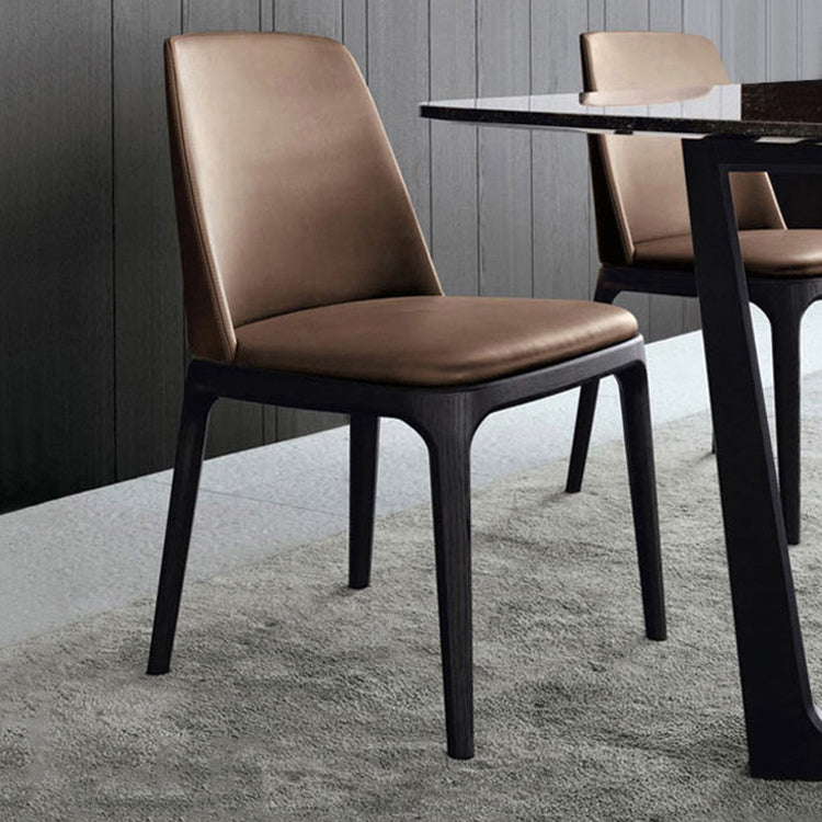 Scandinavian Style Wood Dining Chairs Dining Room Armless Solid Back Chair