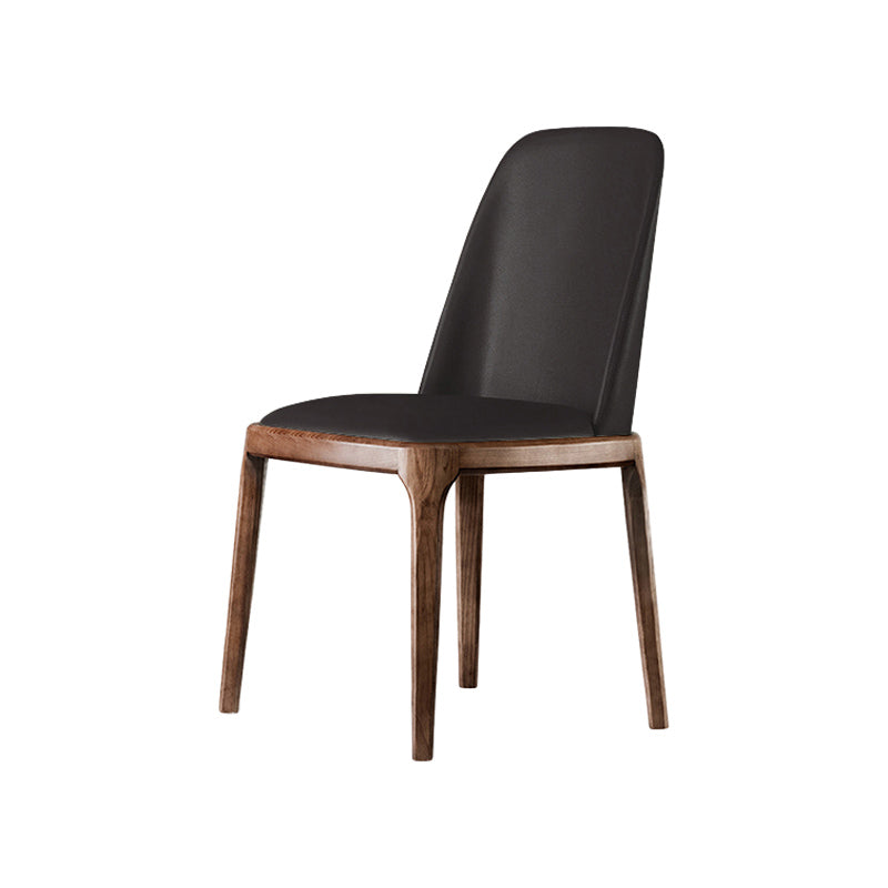Scandinavian Style Wood Dining Chairs Dining Room Armless Solid Back Chair