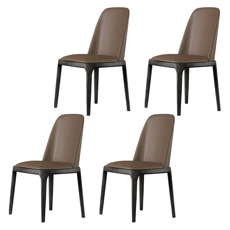 Chaises de salle à manger en bois de style scandinave, chaise à dossier solide sans bras pour salle à manger