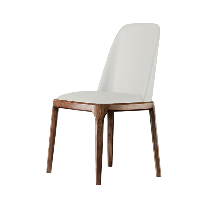 Scandinavian Style Wood Dining Chairs Dining Room Armless Solid Back Chair