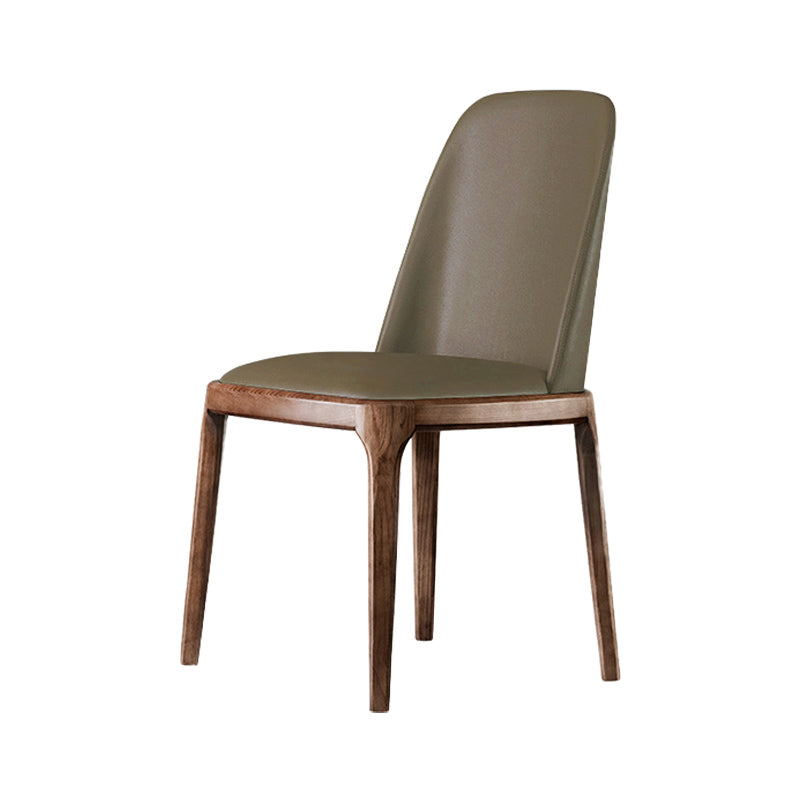 Scandinavian Style Wood Dining Chairs Dining Room Armless Solid Back Chair