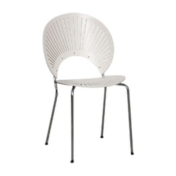Scandinavian Style Open Back Dining Side Chair with Metal Legs Armless Side Chairs for Home
