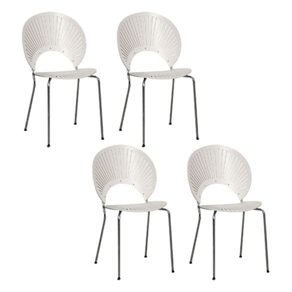 Scandinavian Style Open Back Dining Side Chair with Metal Legs Armless Side Chairs for Home